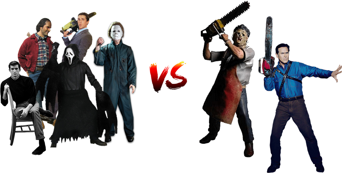 3) Leatherface & Ash (chainsaws Only) - American Psycho (1201x610), Png Download