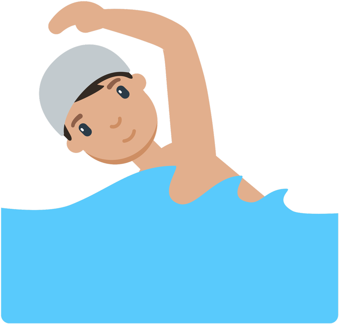 Emoji Person Swimming - Personas Nadando (1200x1200), Png Download