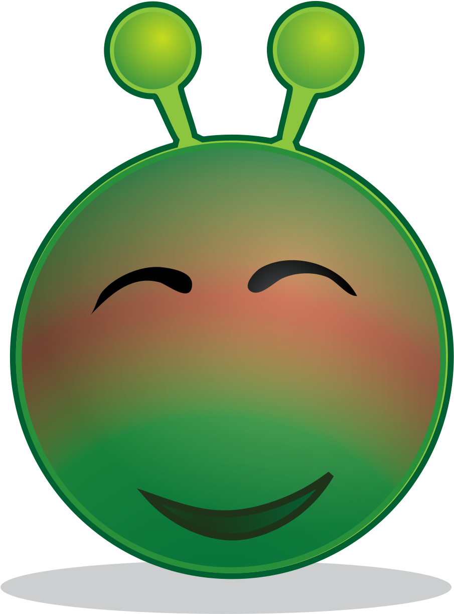 Open - Green Alien Smiley Face (1000x1268), Png Download