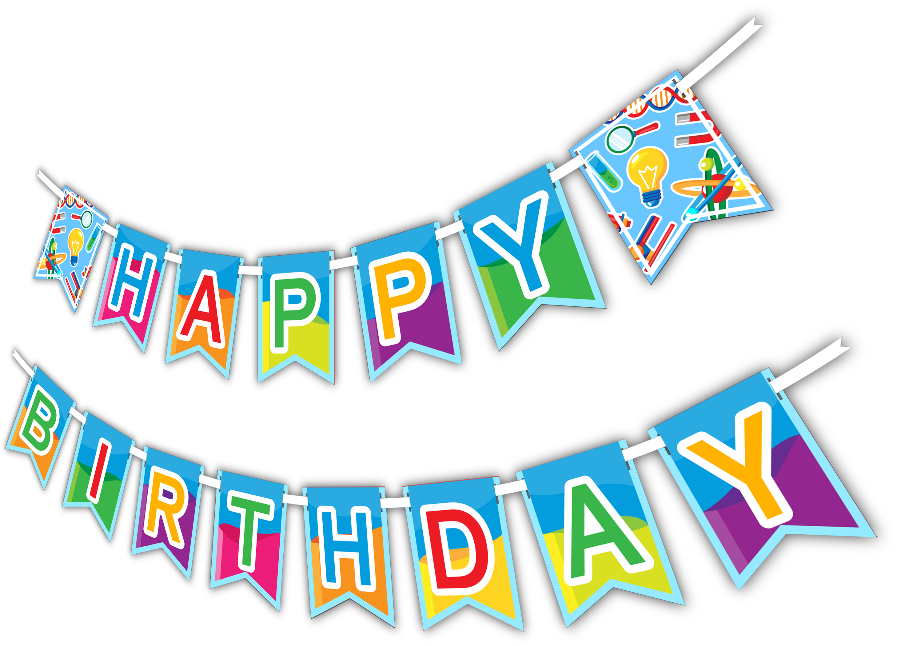Super Science "happy Birthday" Party Banner - Banner (3000x2300), Png Download