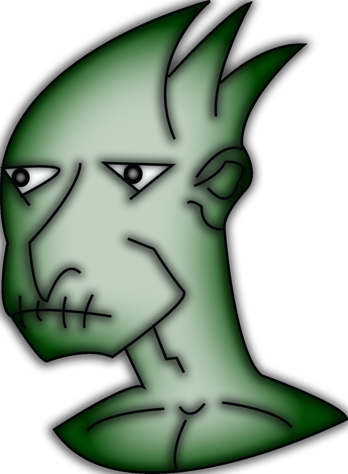 Alien Portrait Full Green - Illustration (1155x1572), Png Download