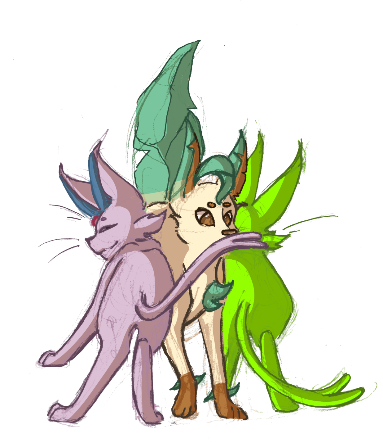 One Of The Calmer Ones Like Leafeon But A Little Odd - Cartoon (1280x1467), Png Download