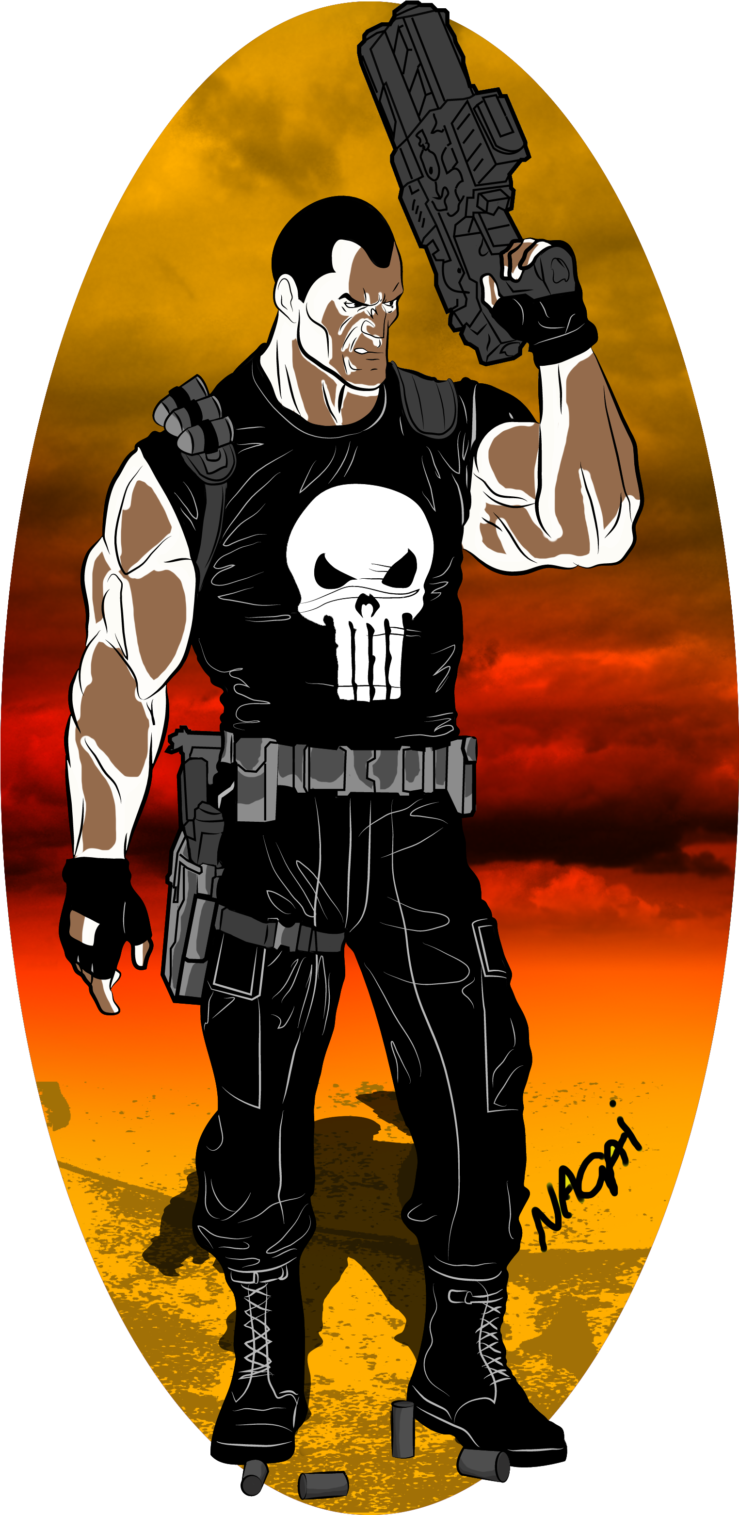 Punisher - Illustration (1881x3174), Png Download