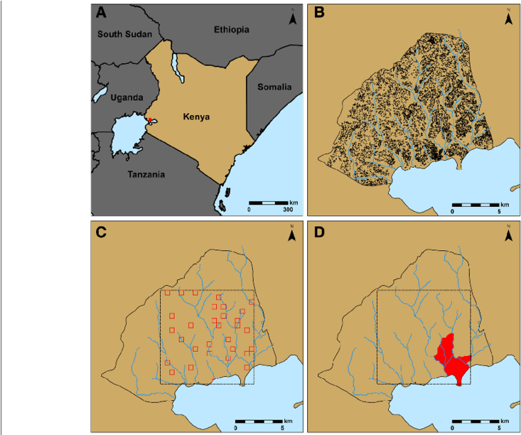 Map Of Kenya With Red Square Indicating Location Of - Diagram (850x611), Png Download