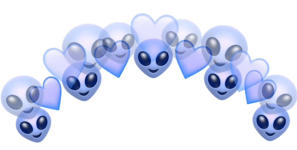 #alien #👽 #heart #tumblr #aliens #emoji #emojis #crown (1024x1024), Png Download