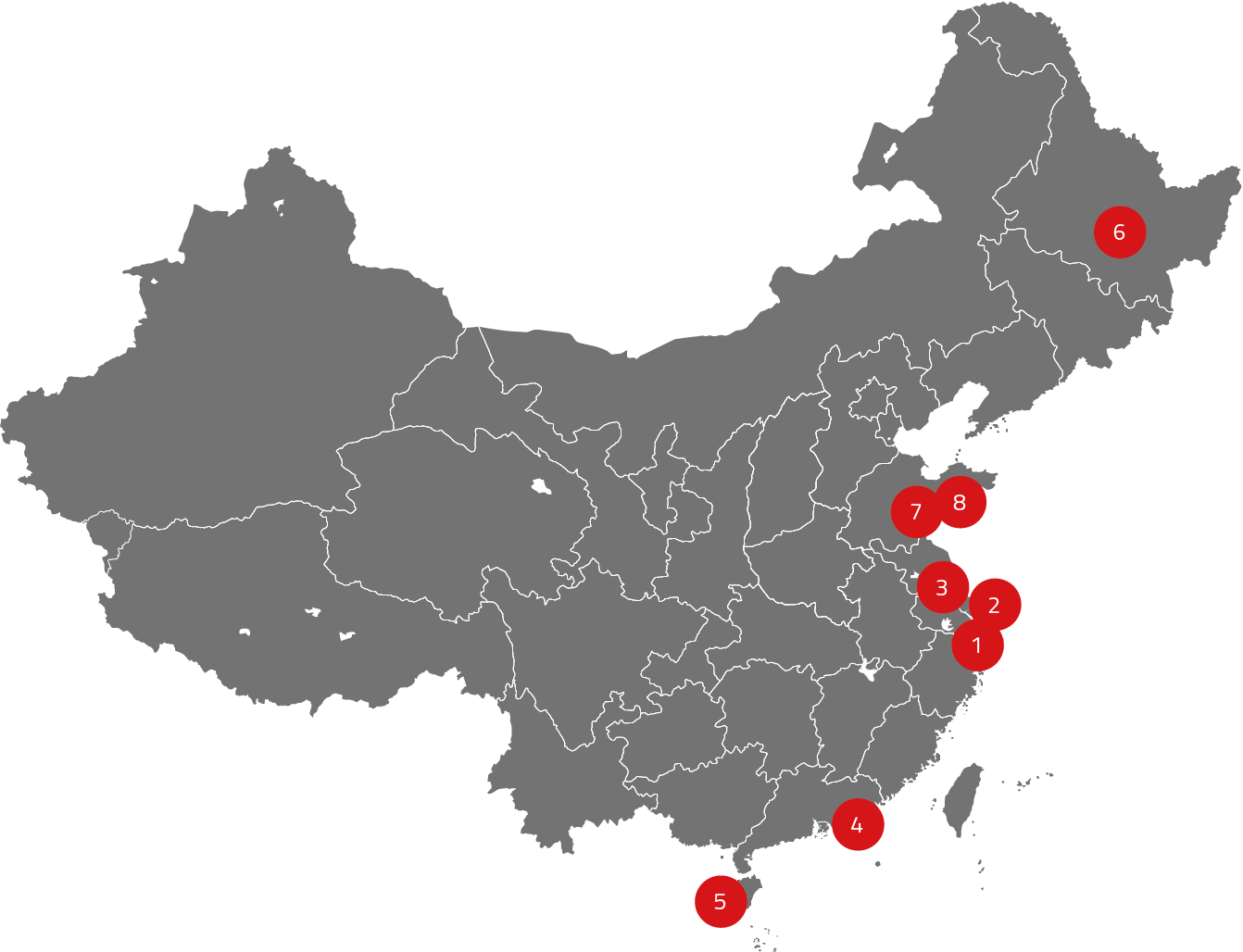 Sailing Clubs In China - South Central China Map (1342x1028), Png Download