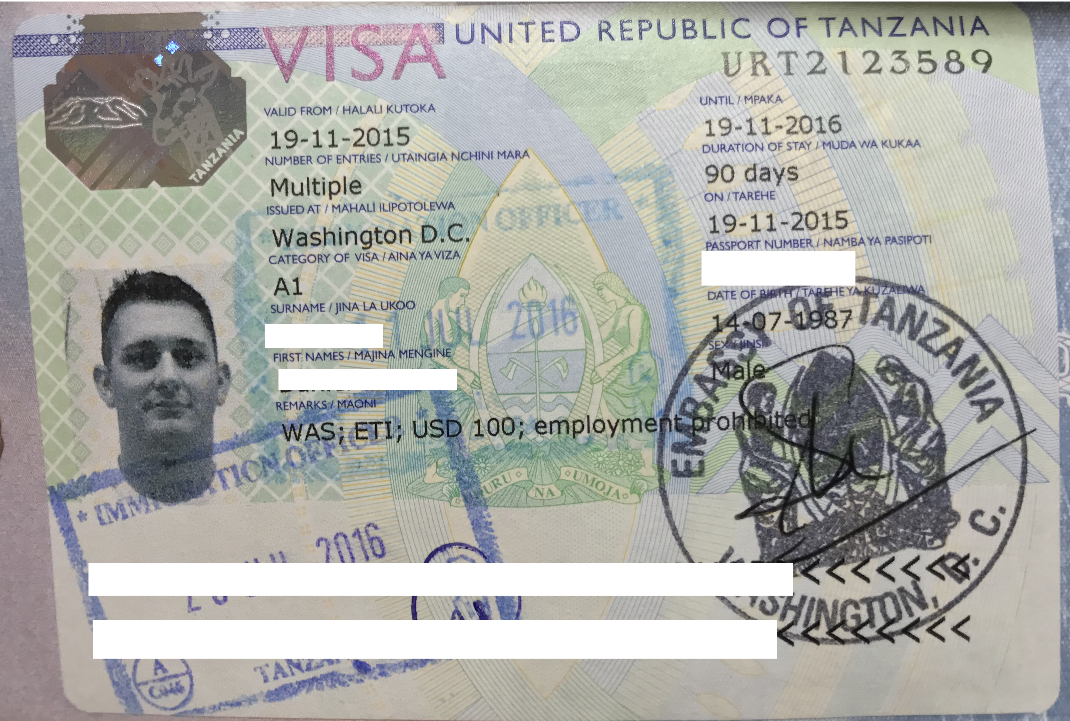 Tanzania Visa - Cash (3531x2381), Png Download