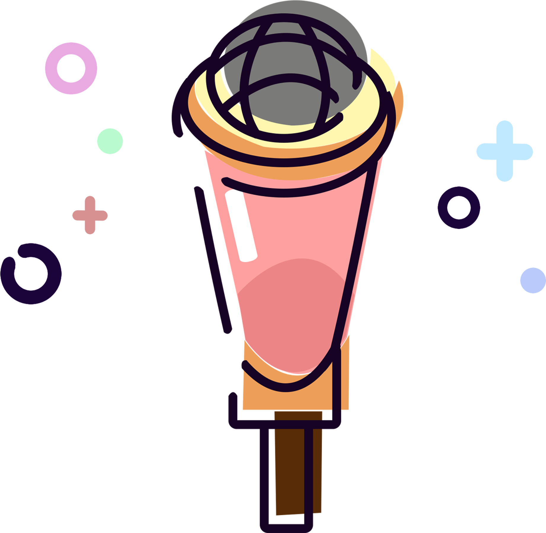 Mbe Necessità Quotidiane Microfono Cartone Animato - Psd (2000x2000), Png Download