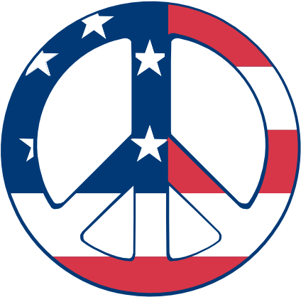 Scalable Vector Graphics Us Flag Peace Symbol Scallywag - Us Peace Sign (555x718), Png Download
