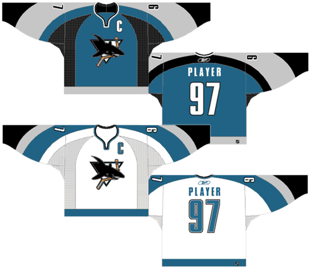 19982007 Home Away Jerseys - Basketball Jerseys Shark Design (636x548), Png Download