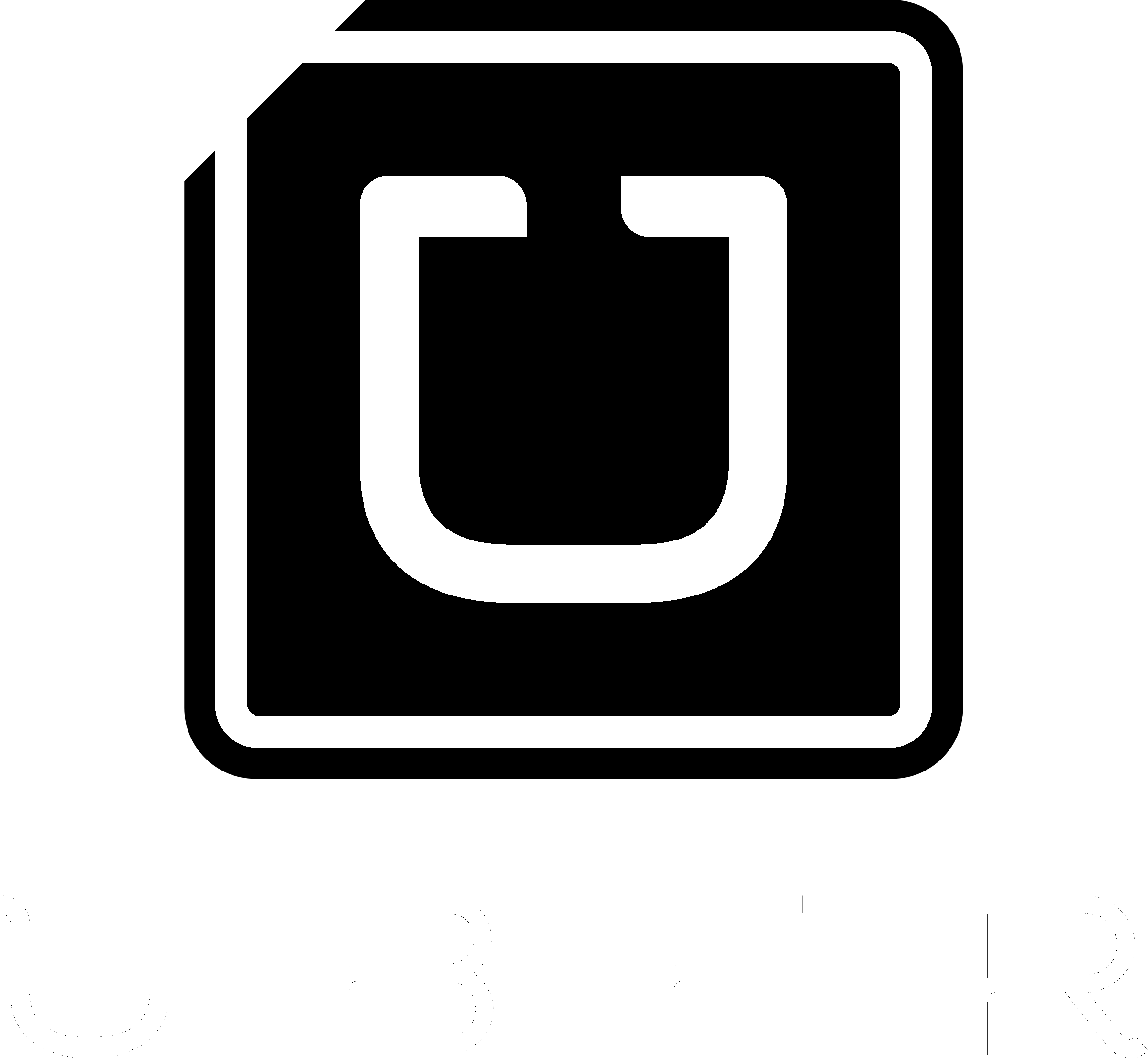 Uber Logo Black And White - Uber (2400x2212), Png Download
