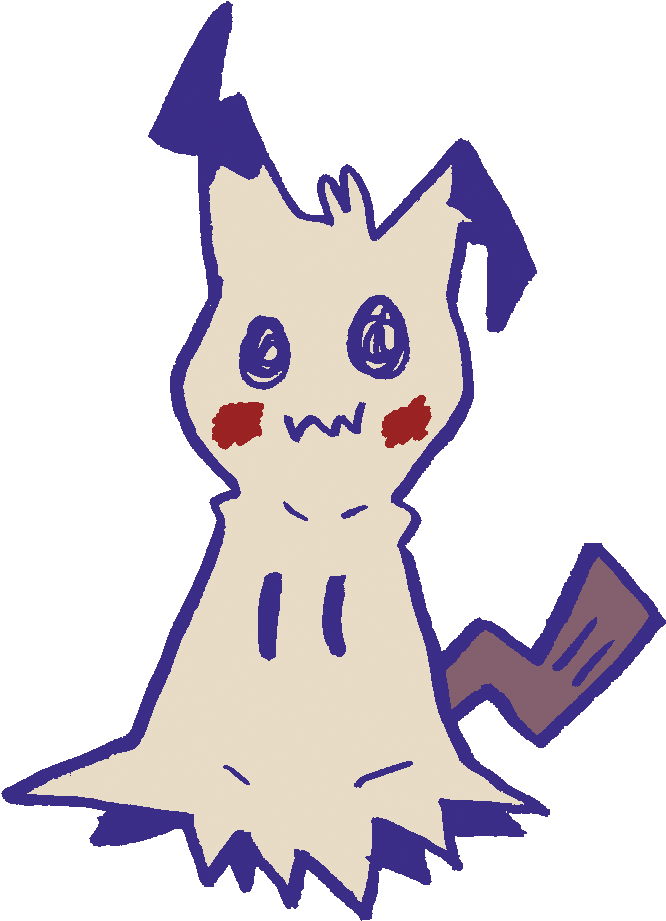 Vinyl Mimikyu Stickers - Cartoon (1000x1100), Png Download