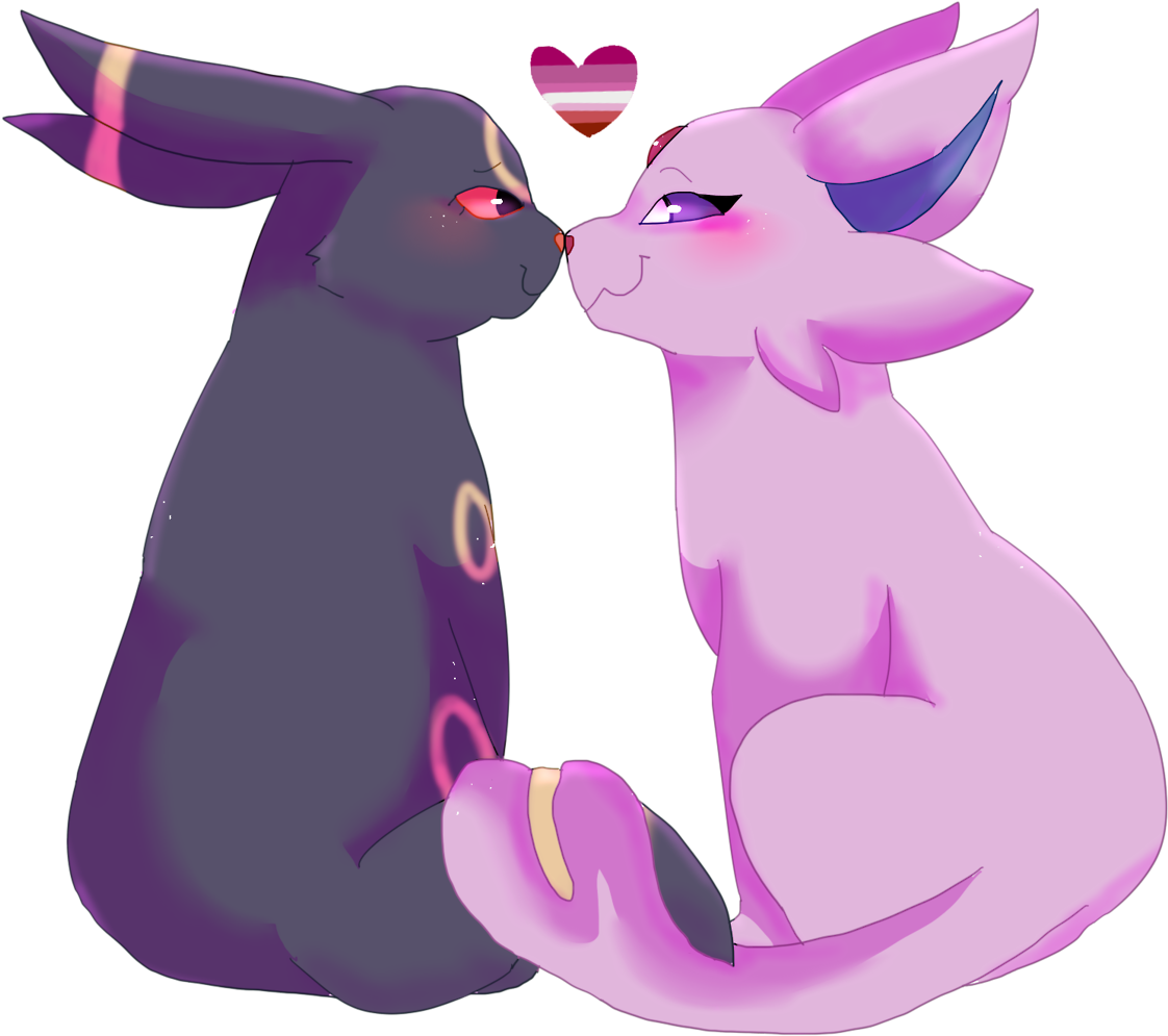Umbreon And Espeon Are Girlfriends And U Cant Tell - Umbreon X Sylveon Png (1280x1054), Png Download