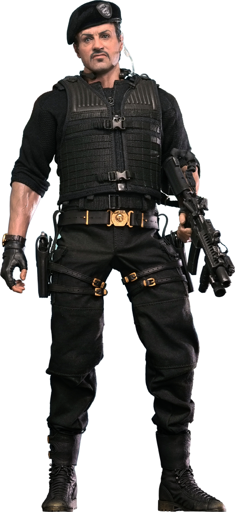 Hot Toys Barney Ross Sixth Scale Figure - Green Arrow Transparent Background (480x1046), Png Download