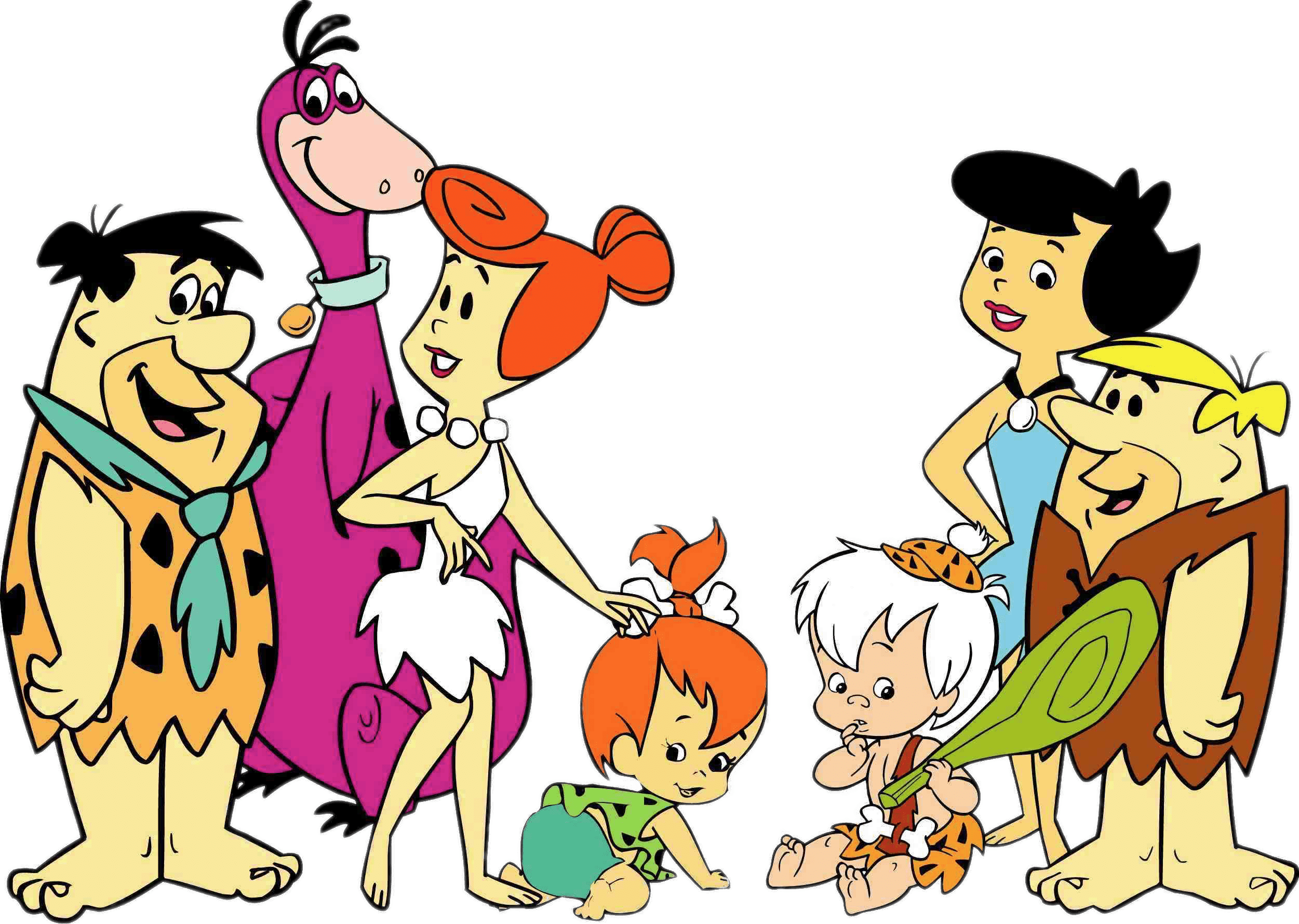 The Flintstones And Rubbles - Flint Stone Cartoon (2501x1779), Png Download