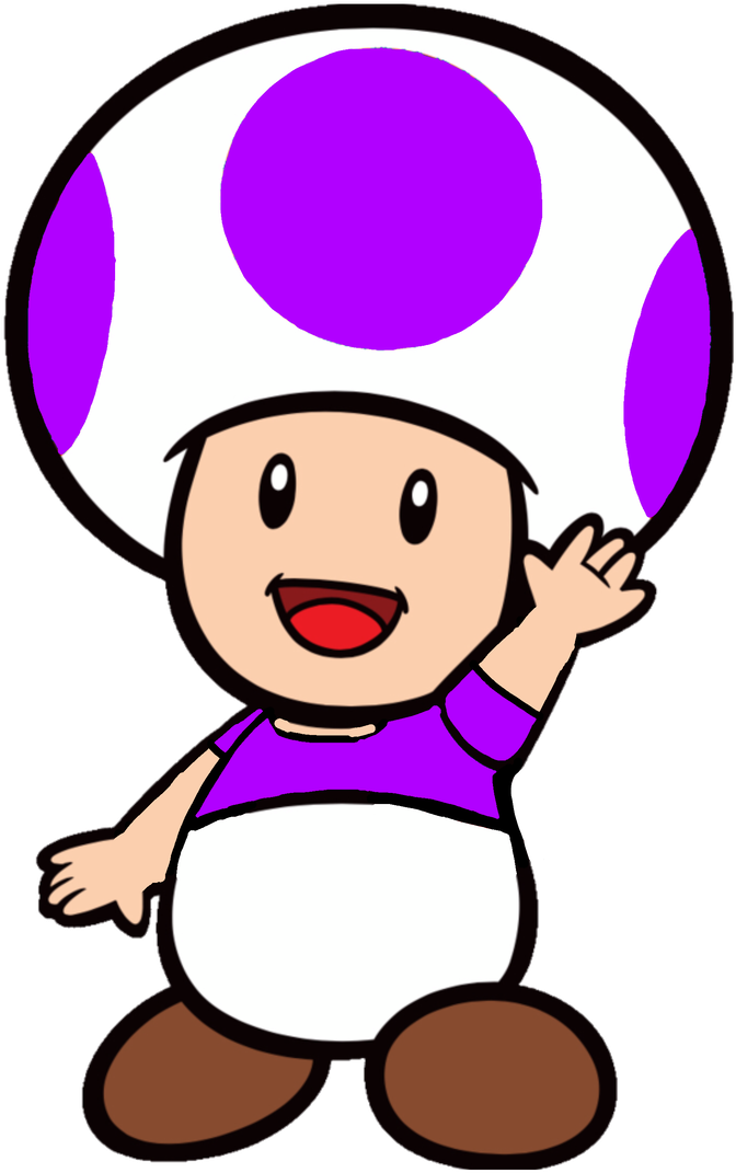 Young Purple Toad - Super Mario Toad 2d (723x1106), Png Download