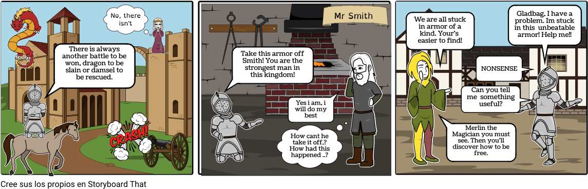 The Knight In Rusty Armor - Cartoon (1164x385), Png Download