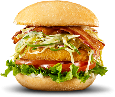 Recipe Crispy Chicken Burger - Fast Food (640x480), Png Download