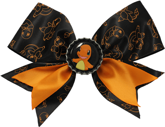 Charmander Hair Bow - Satin (600x600), Png Download