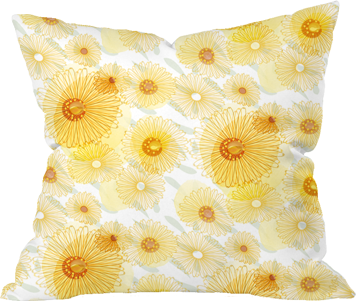 Field Marigold Floral Pillow Cover - Throw Pillow (800x800), Png Download