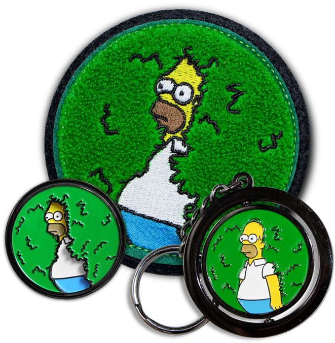 'disappearing Homer' Patch, Pin & Keyring Combo The - Disappearing Homer Homer Patch (709x709), Png Download