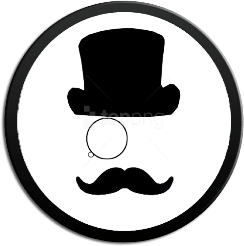 Free Png Monocle Top Hat Png - Silhouette Of Top Hat Png (850x831), Png Download