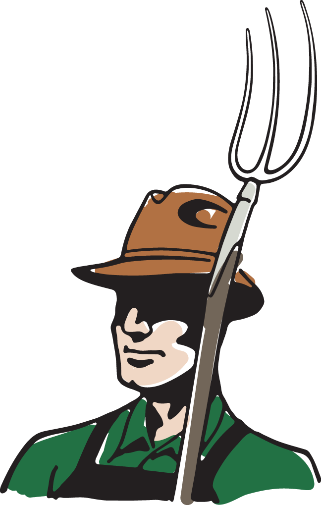 Farmer With Hat And Pitchfork - Cartoon (648x1019), Png Download