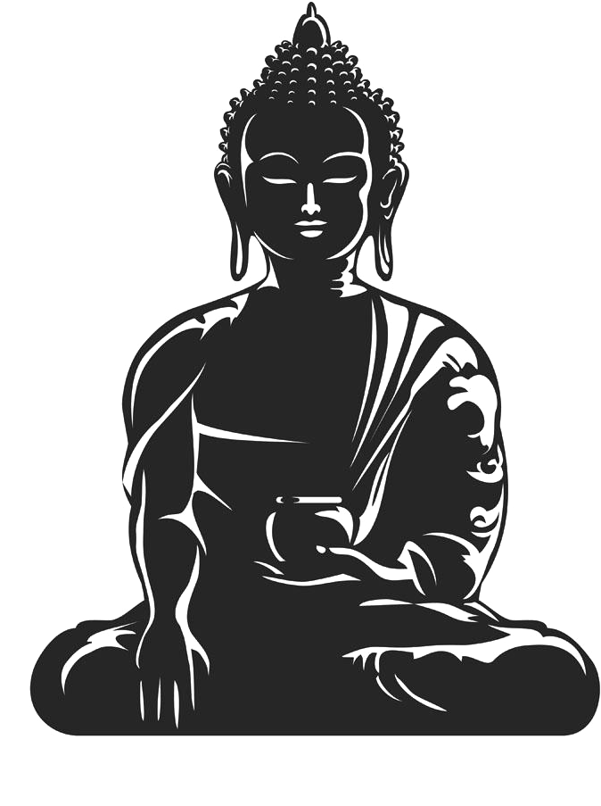 Png Library Stock Buddhist Clip Art Cut The Buddha - Buddha Black And White Png (1000x1000), Png Download