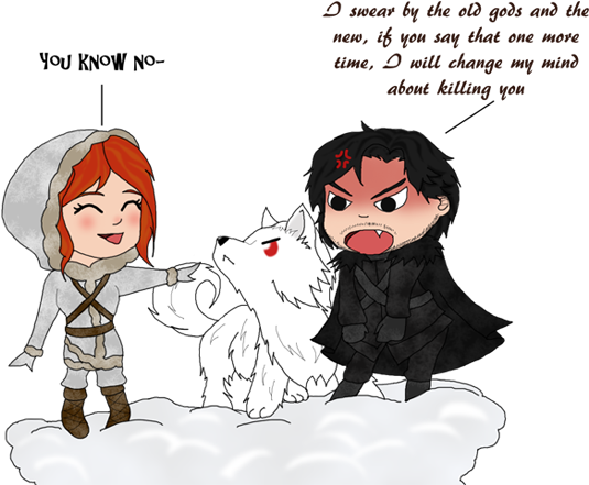 Jon Snow Clipart Chibi - Game Of Thrones Ghost Chibi (640x480), Png Download