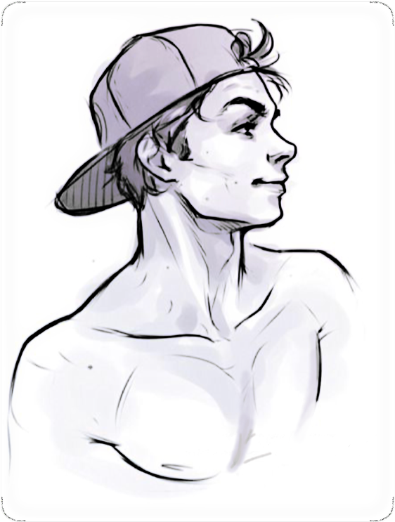 #guy #shirtless #backwardshat #drawing - Sketch (1024x1024), Png Download