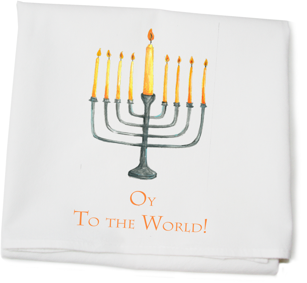 Menorah Flour Sack Towel - Hanukkah (1024x979), Png Download