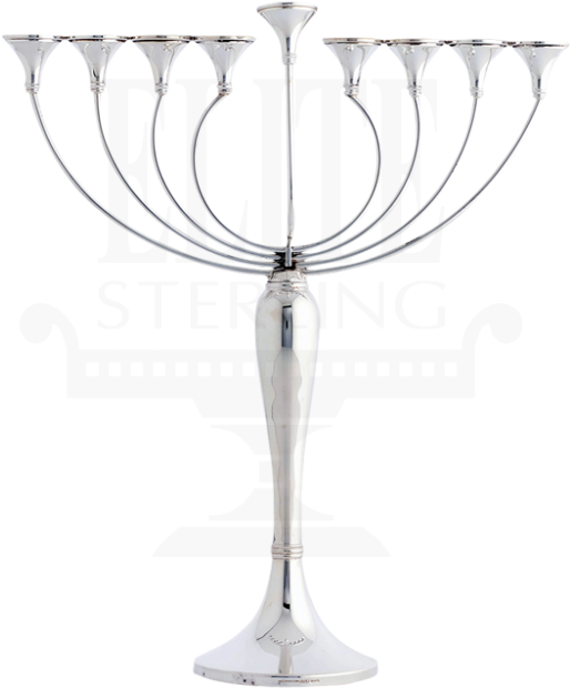 Close Keren Silver Menorah 13" - Champagne Stemware (585x780), Png Download