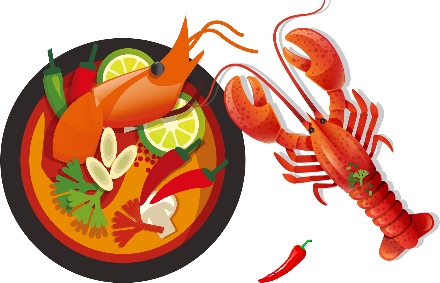 Thai Cuisine Green Papaya Salad Food Illustration - Thai Food Cartoon Png (1502x967), Png Download