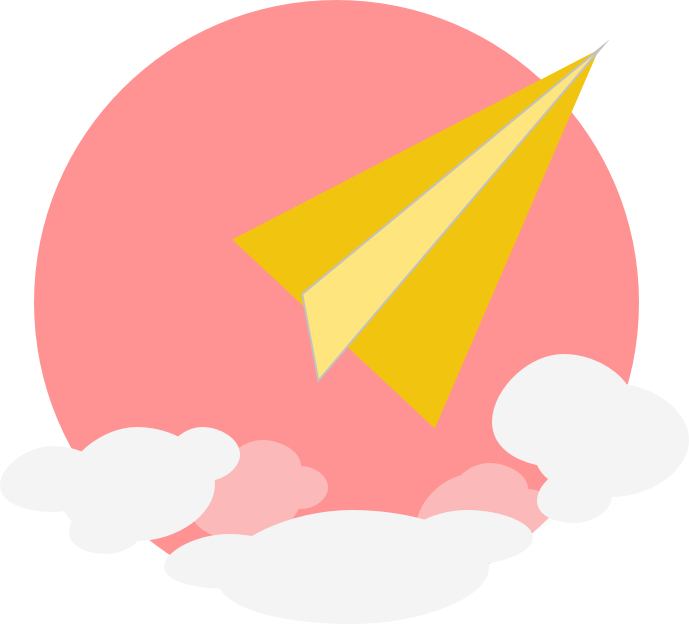 Paper Airplane & Clouds (689x624), Png Download
