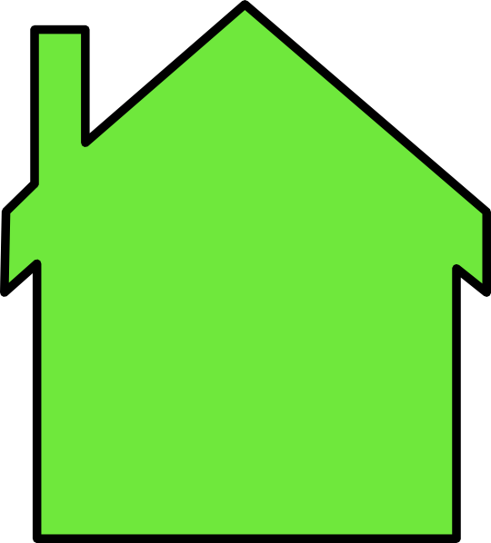 House Outline Green (540x598), Png Download