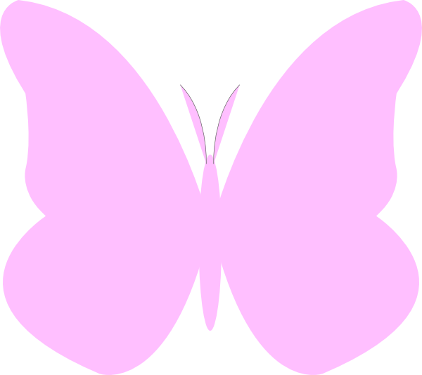 Light Pink Butterfly Clipart (600x534), Png Download