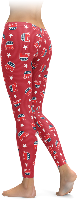 Republican Elephant Leggings - Leggings (740x896), Png Download