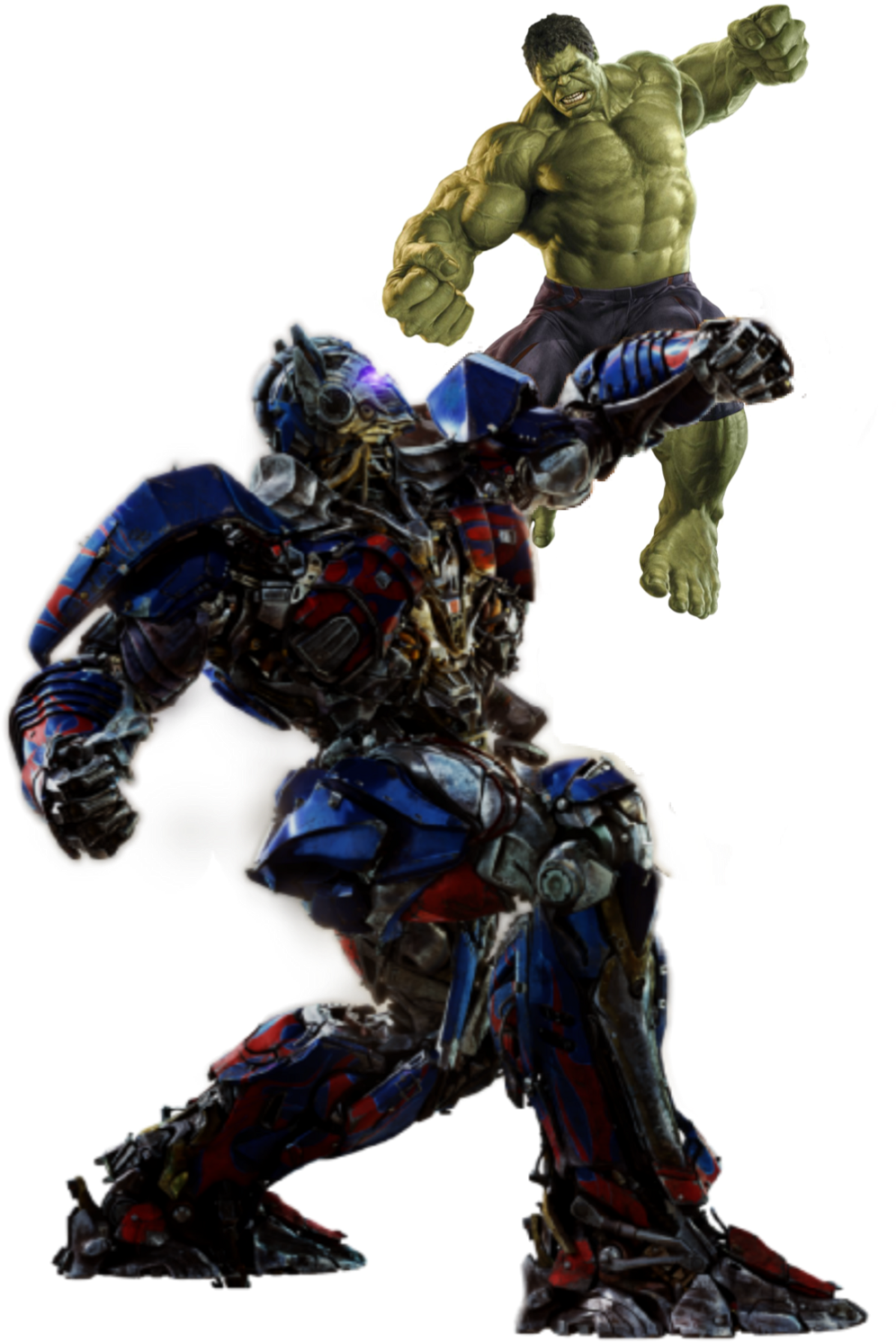 #optimus Prime Vs Hulk - Transparent Background Hulk Png (1024x1549), Png Download