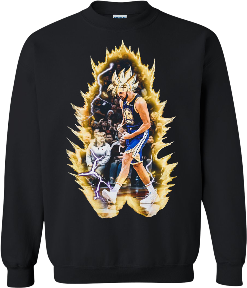 Klay Thompson Funny Goku Shirt Sweatshirt - Klay Thompson Super Saiyan (1155x1155), Png Download