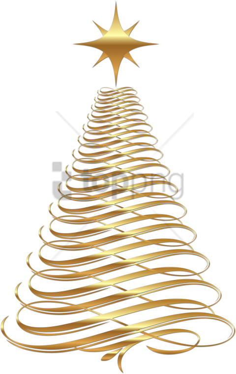Free Png Gold Christmas Tree Transparent Background - Christmas Tree Gold Clip Art (480x760), Png Download