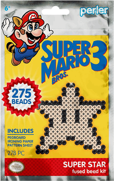 Super Mario Bros - Perler Beads Mario Bros (600x600), Png Download