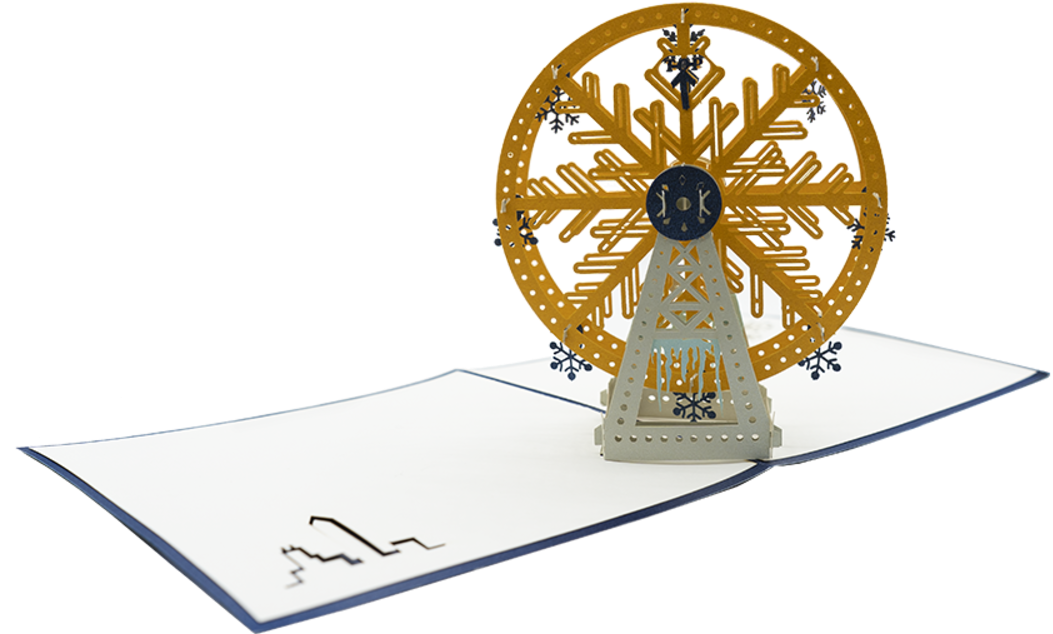 Winter Ferris Wheel Pop Up Card - Circle (1280x693), Png Download