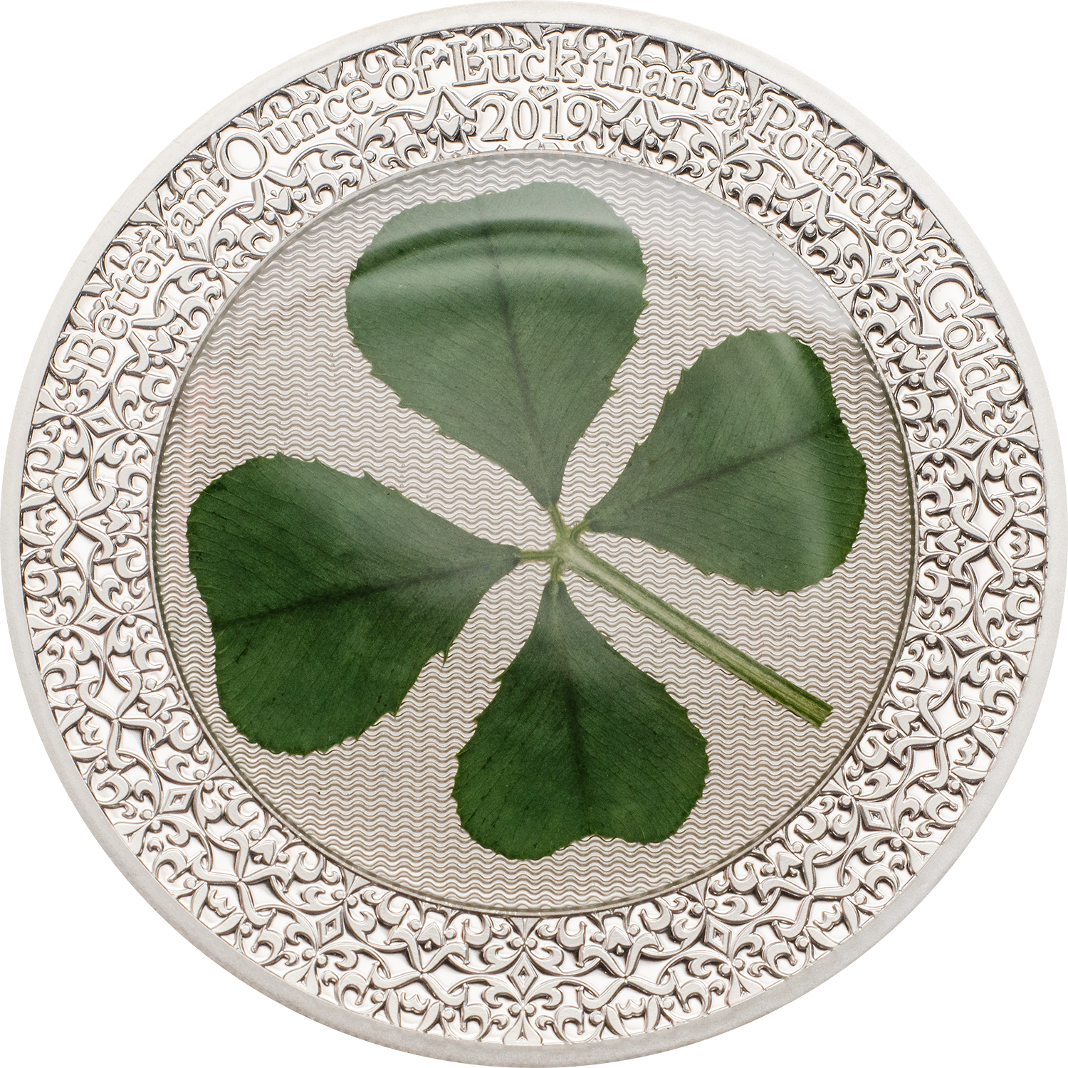 2019 $5 Palau Silver Proof Four-leaf Clover Ounce Of - Unze Glück 2018 (1500x1500), Png Download