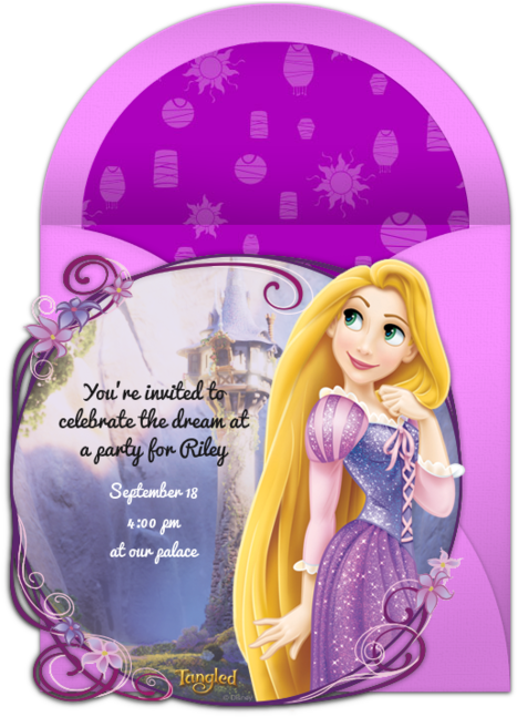 Tangled Online Invitation - Barbie (650x650), Png Download