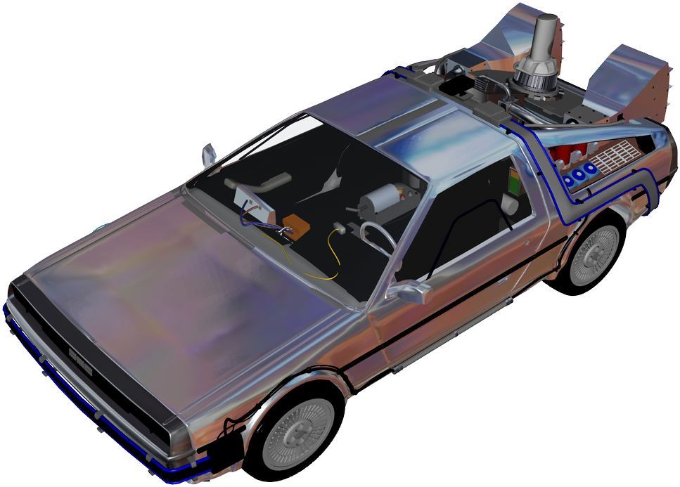 Delorean - Delorean Dmc-12 (987x876), Png Download