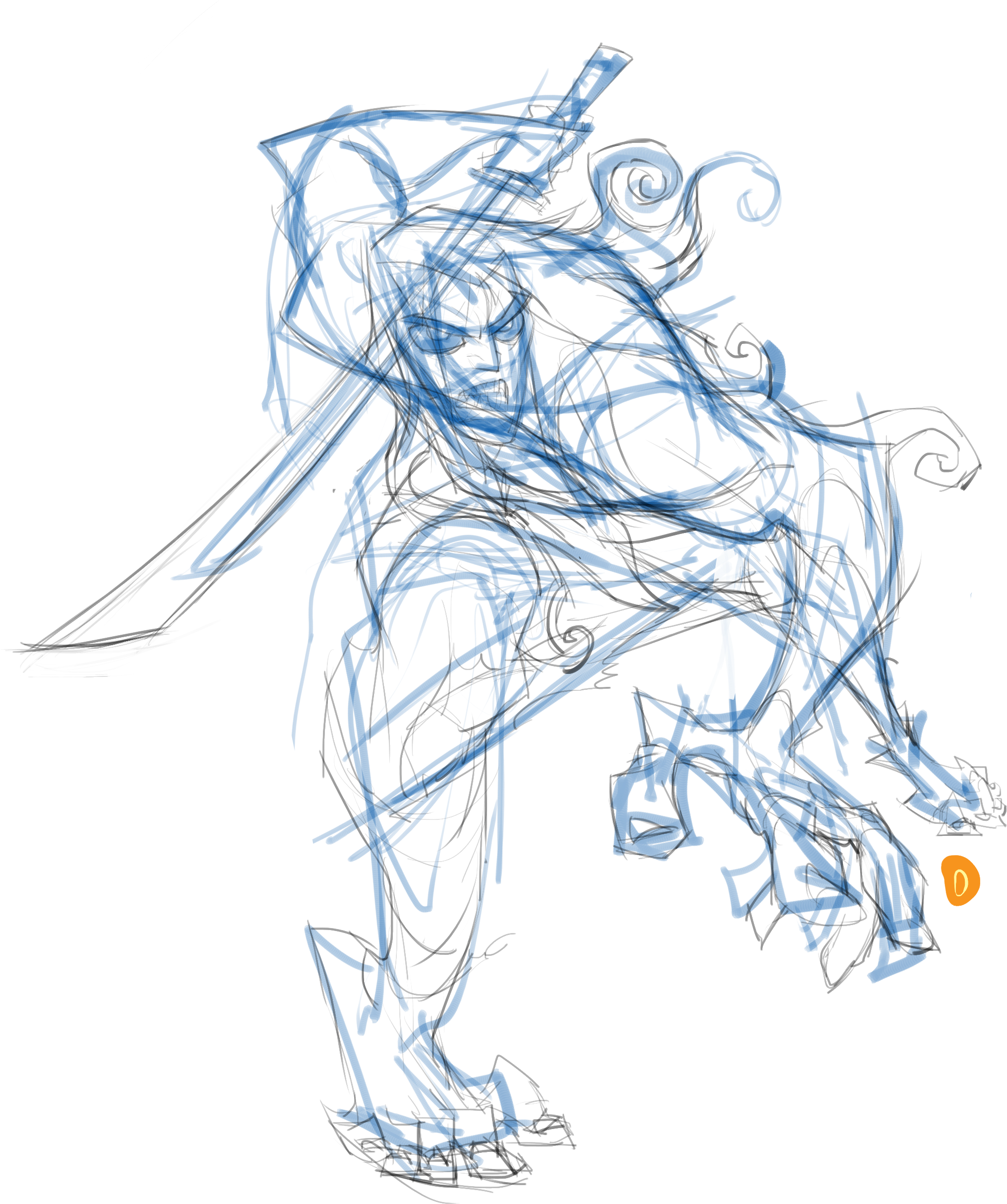 Jack B - Png - Esboco De Samurai Jack (2161x2500), Png Download