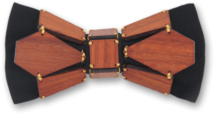 Geometry Bee In Gold Line Red Rosewood Bow Tie - Belt (595x595), Png Download