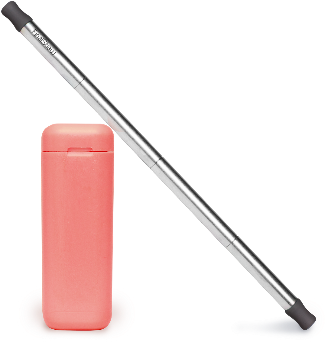 Healthy Coral Reusable Straw - Metal Foldable Straw (1200x1200), Png Download