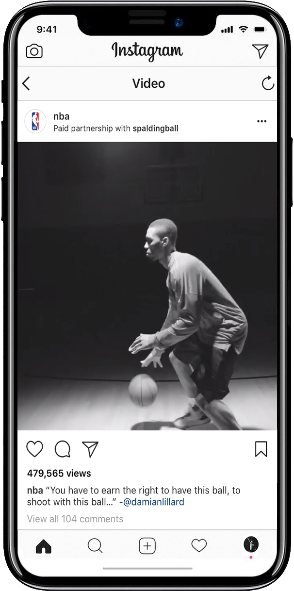 The Video Was Shared Across Damian's And The Nba's - Instagram On Iphone X (684x1265), Png Download