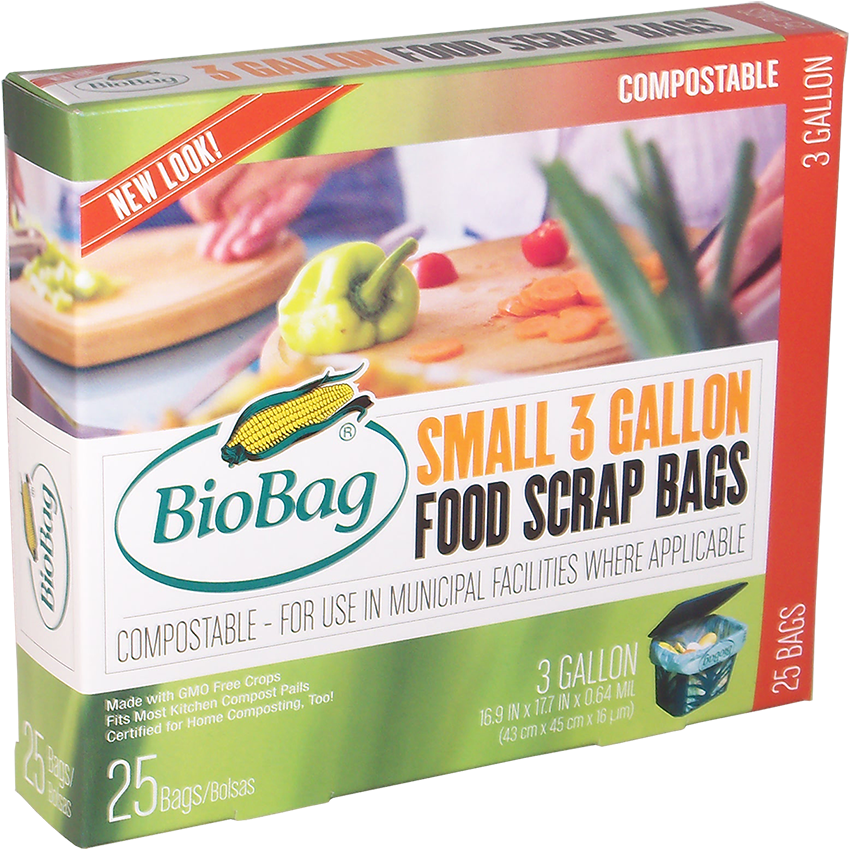 Bio Bag 3 Gallon Retail Box Food Waste Bags - 3 Gallon Biobag (900x900), Png Download